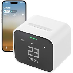 Qingping Air Monitor Lite, ar Apple HomeKit saderīgs Wi-Fi viedais gaisa kvalitātes mērītājs, kas nosaka iekštelpu CO2, PM2.5, PM10, temperatūru un mitrumu, gaisa mērītājs