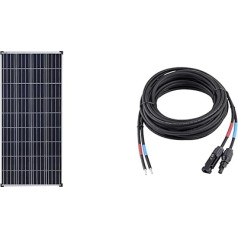 enjoy solar Poly 160 W 12 V polikristālu saules paneļu saules paneļu saules paneļu fotoelementu modulis Ideāli piemērots autofurgoniem, dārza nojumēm, laivām un 4 mm² profesionāls savienojuma kabelis saules modulim ar saules lādētāju