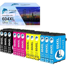 GoToners 604 XL printeru kasetnes, kas saderīgas ar Epson 604 604XL kasetnēm Expression Home XP-2200 XP-2205 XP-3200 XP-3205 XP-4200 XP-4205, Workforce WF-2910 WF-2930 WF-2930 WF-2950 (12 gab.)