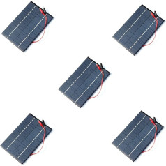 Tuperoymse 5 x 4,2 W 18 V Solarpanel Polykristallin Solarzellen + Clip zum Laden 12 V Akku 200 x 130 x 3 mm