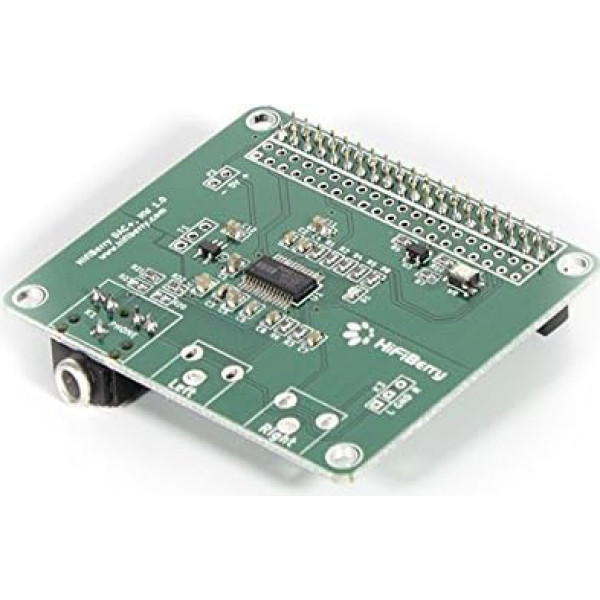 HiFiBerry DAC+ standarta tālruņa ligzdas versijas skaņas karte Raspberry Pi 2 B/B+ / A+ modelim ar 3,5 mm stereo ligzdas savienojumu