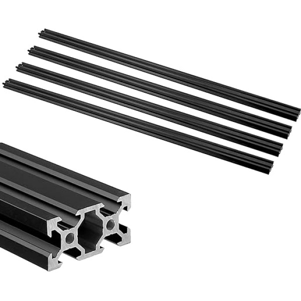 JiGiU Pack of 4 1000 mm V-Slot 2040 Aluminium Profile Extrusion Linear Rail Aluminium Profile Saskaņā ar Eiropas standartu Anodēta virsma Augstas stiprības alumīnija profils 3D printeriem DIY CNC