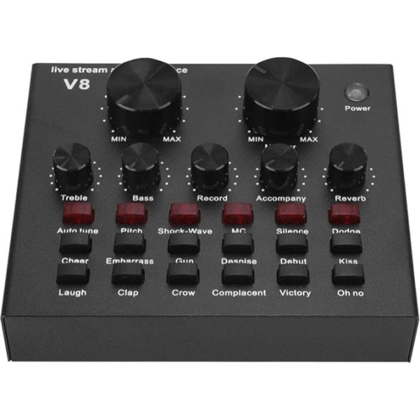 V8 skaņas karte Live Sound Card Skaņas kartes balss mainītājs ar vairākām savienojuma metodēm PS4 tālrunim Datora balss mainītājs tālruņa balss mainītāja skaņas karte v8