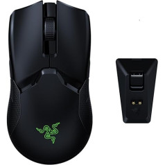 Razer Viper Ultimate Wireless Gaming Mouse (ultraviegla, divpusēja, vadu ar optisko sensoru (16 000 Dpi) un ātrākajiem peles slēdžiem spēļu jomā ar RGB hroma apgaismojumu)