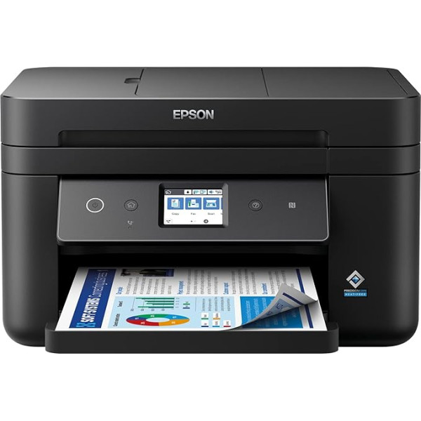 Epson WorkForce WF-2880DWF 4-in-1 daudzfunkcionālais printeris ar tinti (drukāšana, skenēšana, kopēšana, faksēšana, ADF, WiFi, Ethernet, NFC, abpusējs abpusējs iespiešanas veids, vienas kasetnes, A4) + 4 mēnešu ReadyPrint Flex tint plāns