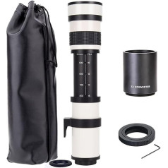 JINTU 420-1600mm 800mm f/8.3 manuālais tālummaiņas teleobjektīvs priekš Canon EOS Nikon spoguļkamerām 4000D 2000D 1200D T7 T7i T6 T6i T5 T5i D850 D750 D780 D610 D3200 D333 000 D3400 D3500 D5500 D5600