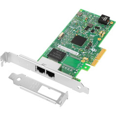 Euqvos for Intel Ethernet tīkla servera adapteris I350-T2 -I350AM2 Chip, 1 Gbit PCIe 2.1 x4 Low Profile - 1000Base-T x 2, Dual RJ45 Port Ethernet LAN 10/100/1000Mbps tīkla karte