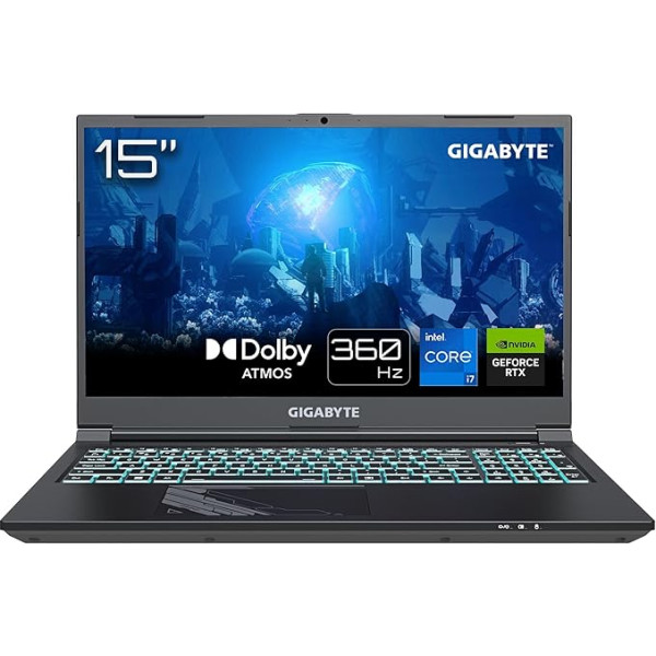 GIGABYTE G5 Gaming Laptop | 15,6 collu 360 Hz FHD displejs | Intel i7-13620H | Nvidia GeForce RTX 4060 | Windows 11 G5 KF5-H3DE554KH