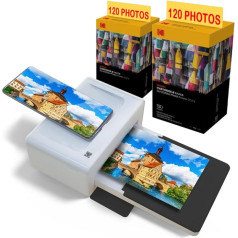 KODAK - PD460 printera komplekts + kasetne un papīrs 240 fotoattēliem - Foto Bluetooth un dokstacija - pastkartes izmērs 10 x 15 cm