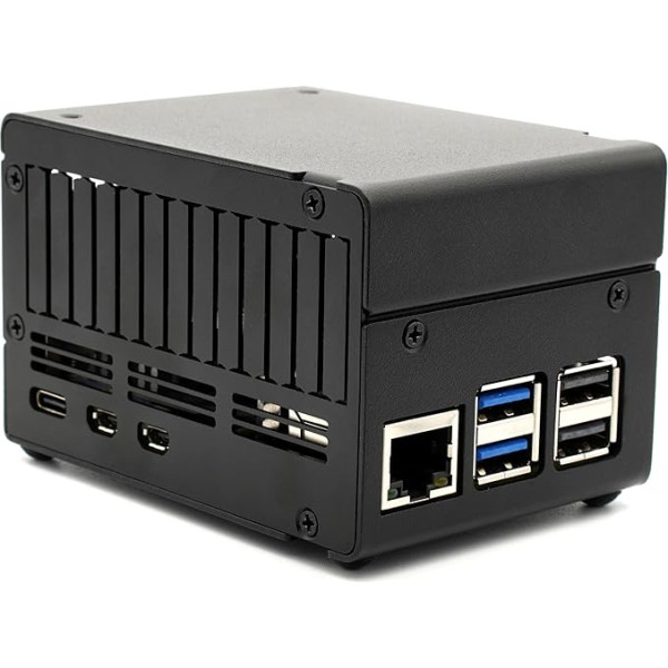 KKSB Cases Korpuss Raspberry Pi 5 ar vietu HAT, papildplatēm, dzesētājiem un NVMe HAT