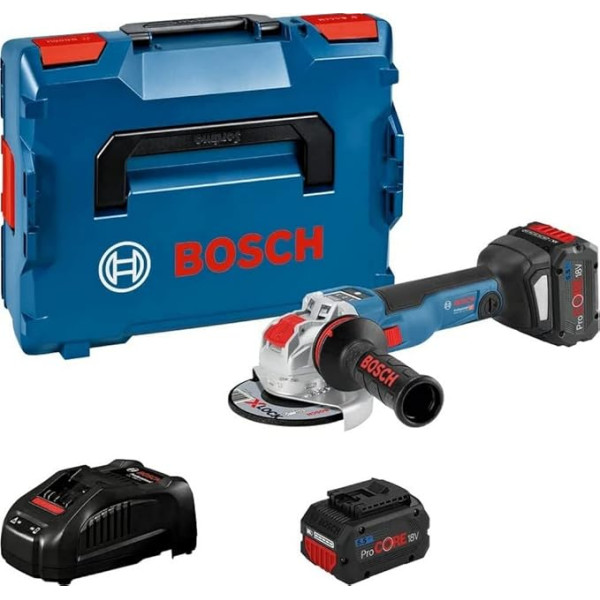 Bosch Professional 18V sistēmas akumulatora padeves ierīce GWX 18V-10 SC (Ø 125 mm, 2x ProCORE18V 5,5Ah akumulators, GAL 1880, L-BOXX 136)