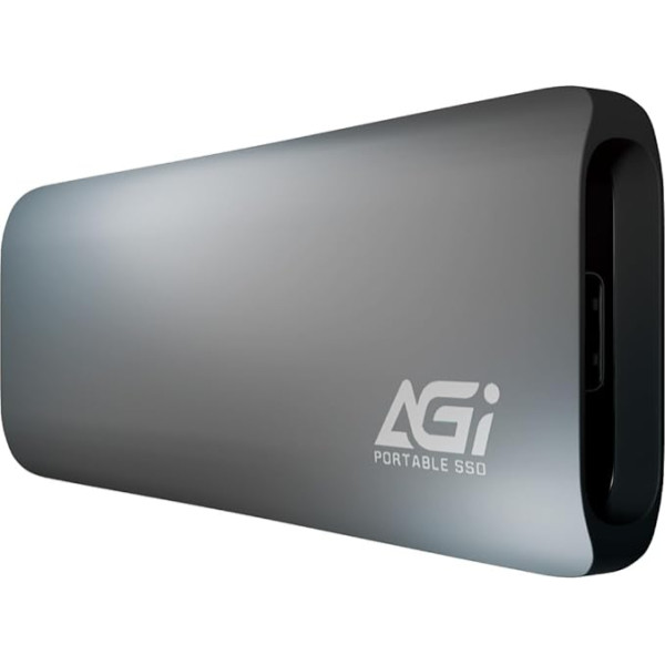 AGI 2TB ED198 PCIe portatīvais ārējais SSD, USB 3.1 Gen2 Type-C uz Type-C/Type-A kabelis, alumīnija korpuss. (R/W ātrums līdz 1024/939MB/s) Pārnēsājamā datu glabātuve ar ekstrēmiem