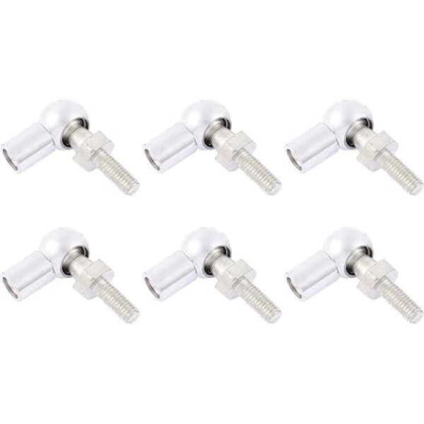 Kozelo Pack of 6 Angle Ball Joint - [M6 x 1.0 Right Socket Thread M6 x 1.0 Right Plug Thread] Gāzes atsperes leņķa savienojums automašīnas durvju eņģu skapim