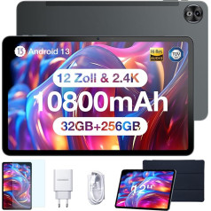 DOOGEE 12 collu planšetdators T20 Ultra, 32GB + 256GB (2TB TF) Helio G99 Octa-Core Android 13 Gaming Tablet/10800mAh /2.4K displejs/16MP/Dual SIM/4G LTE + 5G WiFi/GPS