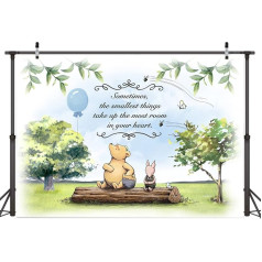 AIIKES 12-543 Small Bear Birthday Background Classic Cartoon Animals Photography Background Birthday Party Background Newborn Baby Shower Background Studio Props 12-543