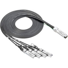 10Gtek priekš Cisco QSFP-4SFP10G-CU1M, 40Gb/s QSFP+ uz 4X SFP+ tiešā savienojuma sadalīšanas kabelis, pasīvs, 1 metrs (3,3 pēdas)