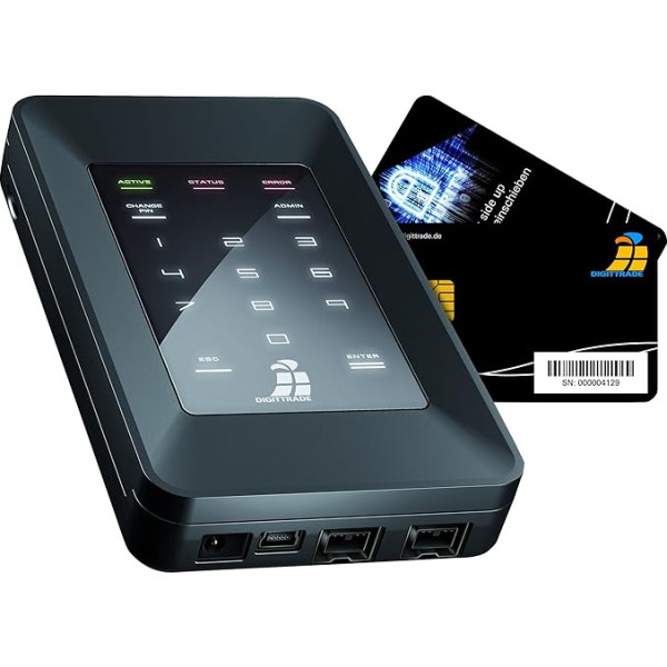 Digittrade HS256S Ārējais cietais disks 250 GB SSD 2 5 collu augstas drošības mobilais cietais disks USB 2.0 ar 256 bitu AES aparatūras šifrēšanu, viedkarti un PIN kodu