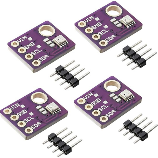 APKLVSR 5V barometriskā sensora modulis Temperatūras mitruma sensors Atmosfēras spiediena sensora modulis IIC I2C SPI priekš Arduino Raspberry Pi (Pack of 5)