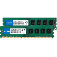 TECMIYO 8GB komplekts (2 x 4GB) DDR3/DDR3L 8GB RAM 1600MHz PC3L-12800U Desktop Memory UDIMM 1.35V/1.5V Desktop RAM PC Memory Atmiņa saderīga ar Intel & AMD Green