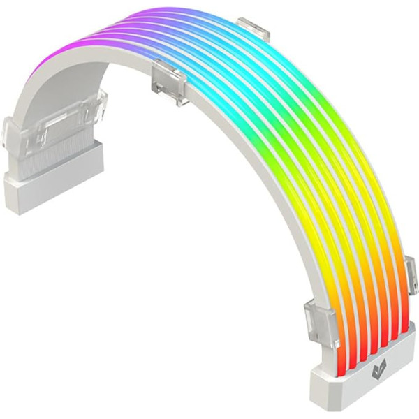 Bewinner Strāvas padeves kabelis ar piedurknēm, ARGB GPU strāvas padeves kabelis, pielāgojams 24 kontaktu ATX RGB kabeļa pagarināšanas komplekts, sinhronizēts 5V 3 kontaktu strāvas padeves kabelis RGB programmatūrai