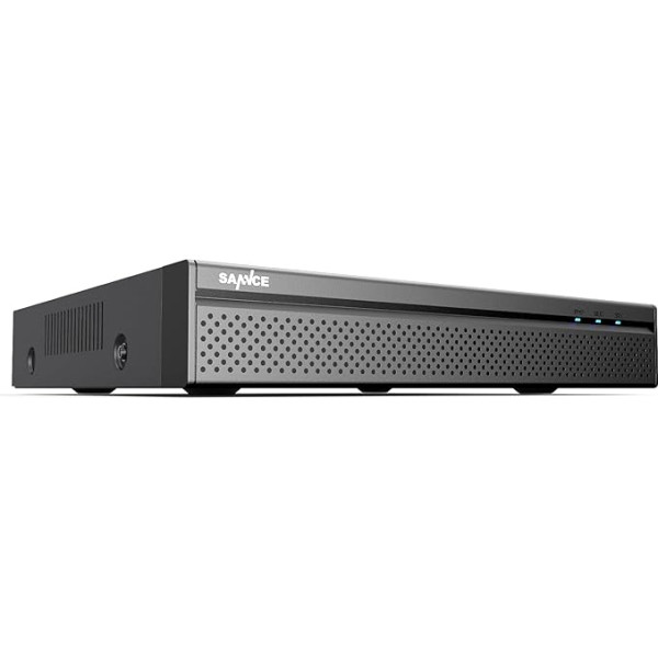 SANNCE 8CH 4K PoE NVR, 8MP CCTV novērošanas sistēmas reģistrators, videonovērošana atbalsta 8MP/5MP/4MP/1080p HD IP kameras iekštelpās, ārā, personu noteikšanai, bez cietā diska