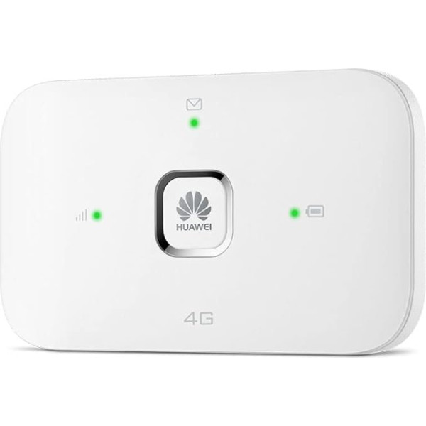 HUAWEI Mobile WiFi E5576 Mobile WiFi Router 4G LTE (CAT4), lejupielādes ātrums līdz 150Mbps, 1500mAh akumulators, nav nepieciešama konfigurācija, portatīvais WiFi, balts