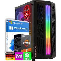 ScreenOn Gaming PC Ryzen 5 5700G - Radeon Vega 8 (2 GB) grafiskā karte - 16 GB RAM DDR4 3200 MHz - 512 GB m.2 - Windows 11 Pro - WLAN 300 Mbps - spēļu dators ar 3 gadu garantiju