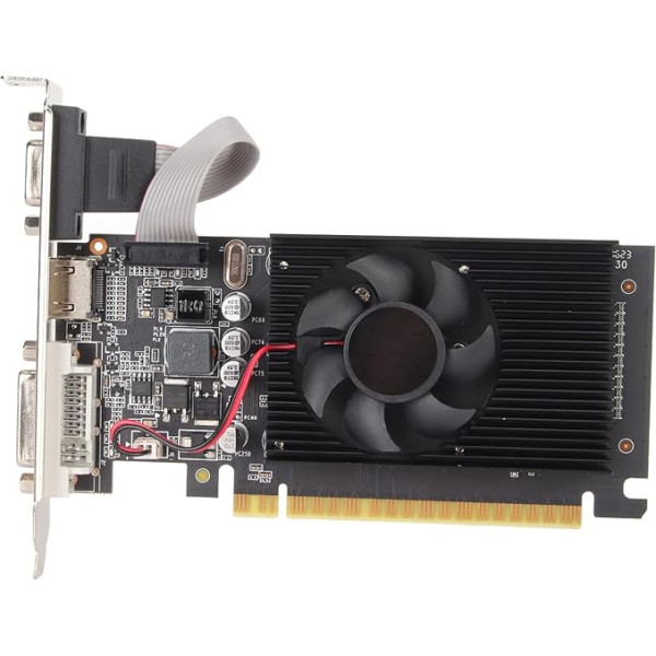 GT610 2GB grafiskā karte ar HDMI VGA DVI portu PCI Express X16 1.1 Fast Cooling 64 bitu grafiskā karte galddatoriem