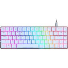 ASUS ROG Falchion Ace 65% RGB spēļu mehāniskā tastatūra, ROG NX sarkanie slēdži un slēdžu stabilizatori, skaņu absorbējošas putas, PBT taustiņu vāciņi, vadu ar KVM, trīs leņķi,