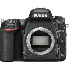 Nikon D750 digitālā spoguļkadra kamera (24,3 megapikseļi, 8,1 cm (3,2 collu) displejs, HDMI, USB 2.0), tikai korpuss, melna (atjaunota)