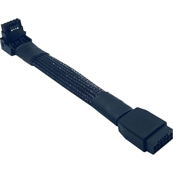 YIMIKEDAYA 12VHPWR 16Pin (12+4) Female to Male 16AWG GPU Extension Cable 90 Degree PCI-e 5.0 priekš RTX 4070 4080 4090 grafiskās kartes (15CM) (A tips)