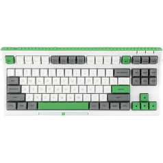 EPOMAKER Brick 87 mehāniskā tastatūra ar savietojamu bloku joslu un pogām, pielāgota tastatūra, Bluetooth/Wireless/USB-C, karstā nomaiņa, RGB apgaismojums, paredzēta Win/Mac/Games (GreyGreen, GateronYellowPro)