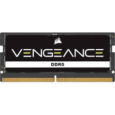 CORSAIR Vengeance SODIMM DDR5 RAM 48GB (1x48GB) 4800MHz CL40 Intel XMP iCUE saderīga datora atmiņa - melna (CMSX48GX5M1A4800C40)