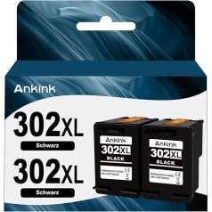 ANKINK atjaunota tintes kasetne Tintes kasetnes Nomaiņa HP 302XL tintes kasetnei 302 XL kasetnei 1110 2130 3630 3630 3632 3634 3636 3639 4520 4524 4525 4526 4528 3830 3831 3833 Melna 2 iepakojumi