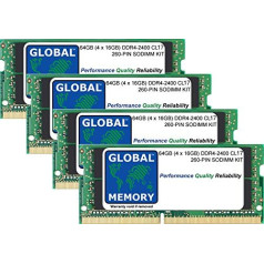 GLOBAL MEMORY 64GB (4 x 16GB) DDR4 2400MHz PC4-19200 260-PIN SODIMM ARBEITSSPEICHER RAM KIT FÜR Intel 27 Zoll Retina 5K IMAC (2017)