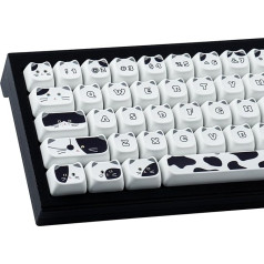 PBT taustiņu vāciņi 135 taustiņi melnā un baltā krāsā Cat Cute Cat Shape Keycaps Set Dye Sublimation Mao Profile Custom Keycaps for Cherry Gateron MX Swithes Mechanical Keyboards