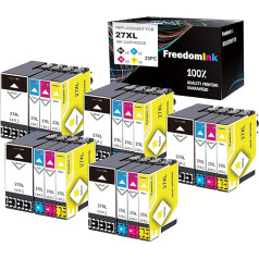 FreedomInk 20 saderīgas ar Epson 27 27XL kasetnēm priekš Epson Workforce WF-7210DTW WF-7710DWF WF-7720DTWF WF-3620DWF WF-3640DTWF WF-7110DTWF WF-7610DWF WF-7620DTWF WF-7715DWF (5BK, 5C, 5M, 5Y) )