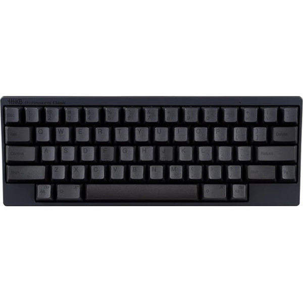 HHKB Classic klaviatūra PD-KB401B, spausdinti klavišai, profesionali mechaninė 60 % klaviatūra, USB-C (angliai juoda)