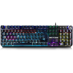 Spirit Of Gamer - XPERT-K400 - Mehāniskās tastatūras slēdzis Blue AZERTY - Apgaismojums RGB 20 režīmi - 3 profili - 12 makro - Kabelis 180 cm - Anti-Ghosting Touch