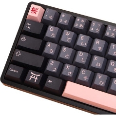 MOLGRIA Keycaps 136 Set Night Sakura for Full Size Keyboard, Custom PBT Cherry Profile Keycaps Japanese Font for Cherry MX 104/87/68/61 ANSI/ISO Layout Keyboard