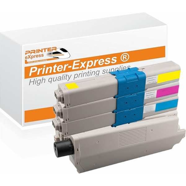 Printer-Express XL toneru komplekts, kas aizstāj OKI C301, C321, 44973536, 44973535, 44973534, 44973533, 44973534, 44973533 printerim OKI C301 C301DN C321 C321DN/MC332 MC332DN MC342DN MC342 MC342DNW Printeris