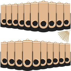 8 GB USB Stick Swivel Flash Memory Drive USB Mmemory Sticks, Pack of 20, Gold