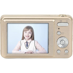 Dpofirs Digitālā kamera bērniem, zēniem un meitenēm, 8x tālummaiņa Full HD 1080P Mini kamera studentiem, pusaudžiem, bērniem, bērnu kamera, kompaktā digitālā kamera, dāvanas iesācējiem (zelta)