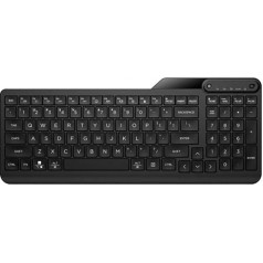 HP 460 Bluetooth tastatūra ar vairākām ierīcēm (12 programmējami taustiņi, noturīga pret noplūdēm ar šķidrumu, ātra sinhronizācija, regulējams slīpums, spāņu QWERTY tastatūra)