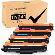 v4ink TN241 Kompatibel für Brother TN-241 TN-245 Toner für DCP-9022CDW DCP-9020CDW, MFC-9142CDN MFC-9332CDW, HL-3142CW HL-3152CDW HL-3140CW Drucker (TN241BK TN245C TN245Y TN245M 4-Packs)