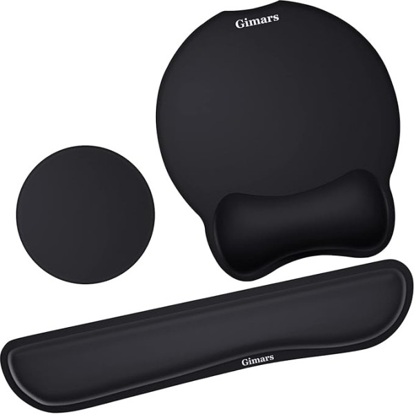 Gimars Ergonomisks peles paliktnis plaukstas locītavai ar krūzes paliktni, palielināt Superfine Fiber, Soft Smooth Keyboard Wrist Rest Memory Foam Wrist Rest datora, klēpjdatora, Mac, spēļu, biroja un sāpju mazināšanai