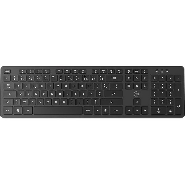 Mobility Lab ML313986 - Premium klases bezvadu tastatūra operētājsistēmai Windows - USB un USB-C uztvērējs, precīzs uzgalis, plakani un klusi taustiņi, ciparu tastatūra, AZERTY izkārtojums - melna