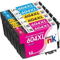 Starink 604XL krāsu kasetnes, kas saderīgas ar Epson printera kasetnēm 604 Kasetnes saderīgas ar Epson Expression Home XP-2200 XP-2205 XP-3200 XP-3205 XP-4200 XP-4205, Workforce WF-2910 WF-2930 WF-2930 WF-2950 6