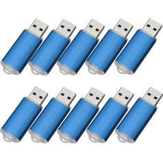 10 USB 2.0 atmiņas kartes, zilas, 512 MB