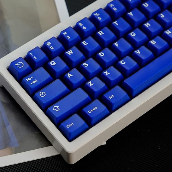 114 taustiņu dubultā šāviena taustiņu cepurītes Cherry Profile Blue Keycaps komplekts 61/87/104/108 Cherry Mx slēdžiem mehāniskās tastatūras tastatūrai